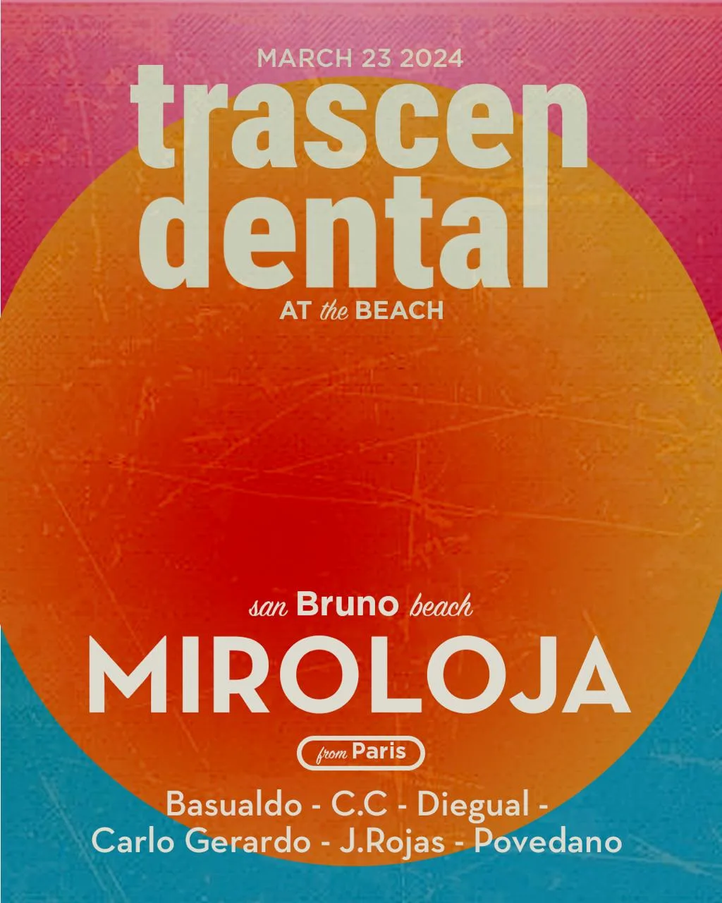 Flyer de Trascendental AT THE BEACH