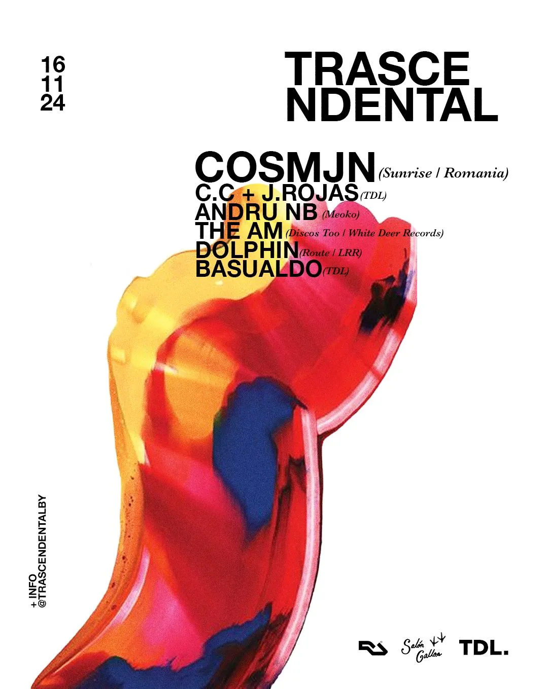 Flyer de TDL presents: Cosmjn