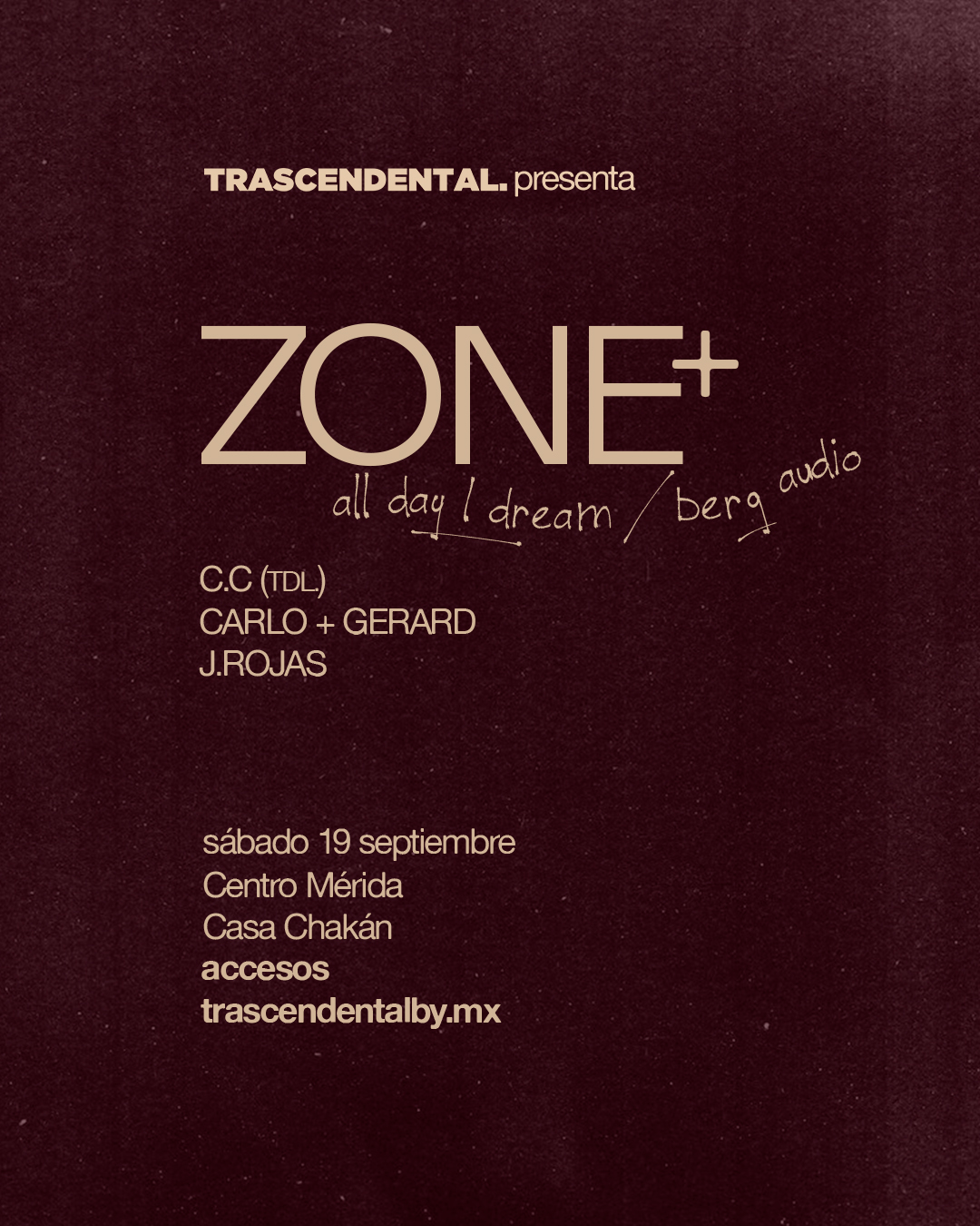 Cartel oficial de Zone+ · Casa Chakan